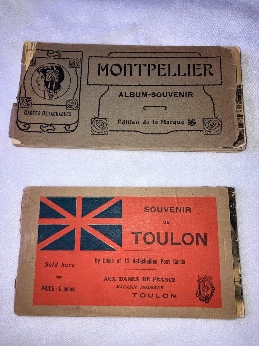 Antique Toulon and Montpellier Postcards